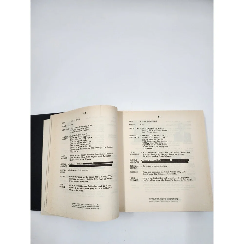 Mafia The Governments Secret File on Organized Crime Bureau of Narcotics 1st Ed